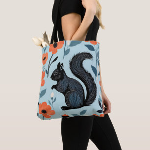 Eekhoorn Lente Bloemen Kunst Tote Bag