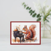 Eekhoorn Leuk Dier op de Piano Briefkaart (Staand voorkant)