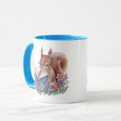 Eekhoorn lezen boek in een bed van bloemen mok (Voorkant links)