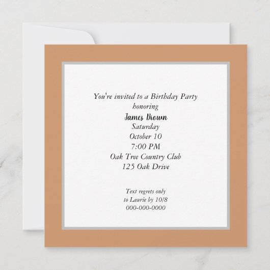 Eekhoorn Lezen Een Verjaardagsfeestje Uitnodigen Kaart (Achterkant)