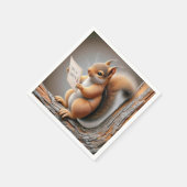 Eekhoorn Lezen Een Verjaardagsfeestje Uitnodigen Servet (Hoek)