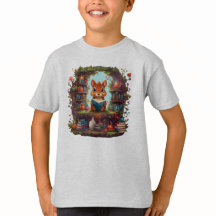 Eekhoorn lezen op een  boekenplank