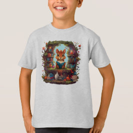 Eekhoorn lezen op een  boekenplank t-shirt