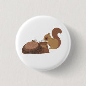 Eekhoorn lezen ronde button 3,2 cm (Voorkant)