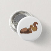 Eekhoorn lezend  ronde button 3,2 cm (Voorkant /achterkant)
