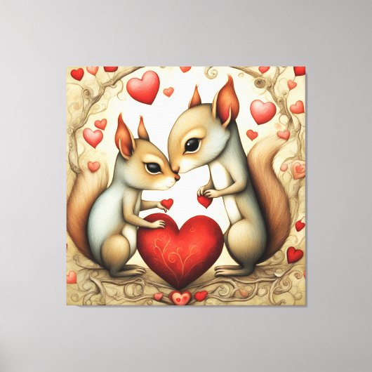 Eekhoorn Liefde 1 Canvas Afdruk (Voorkant)