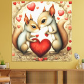 Eekhoorn Liefde 1 Canvas Afdruk (Insitu (Woonkamer))