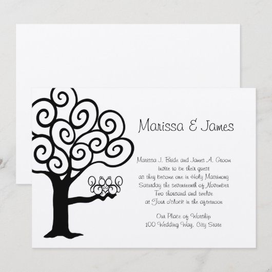 Eekhoorn liefde bruiloft kaart (Voorkant / Achterkant)