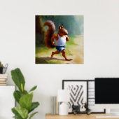 Eekhoorn loopt poster (Thuiskantoor)