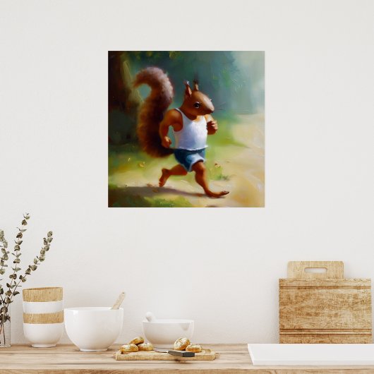Eekhoorn loopt poster (Keuken)