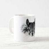 Eekhoorn Lover T-Shirt - Realistisch Zwart & Wit D Koffiemok (Voorkant links)