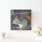 Eekhoorn "Lunch Break" Vierkante Klok (Huis)