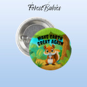 Eekhoorn, maak de aarde weer groot, milieu ronde button 3,2 cm