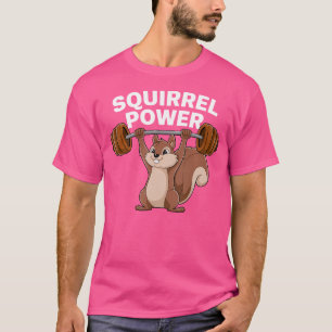 Eekhoorn Macht Grappige Sterkte Gym Gewichtheffen T-shirt