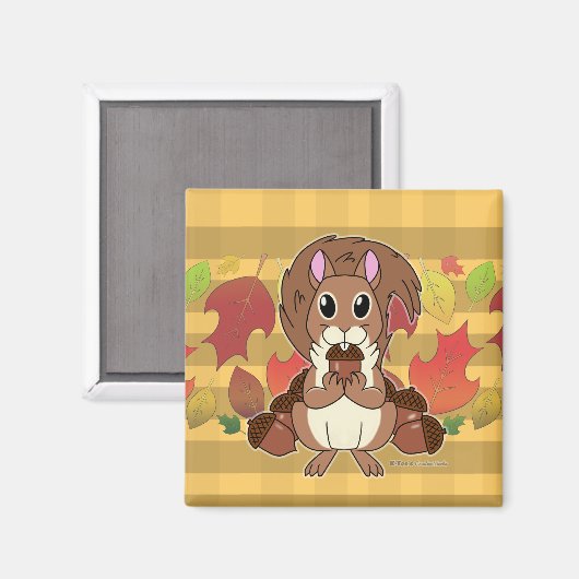 Eekhoorn - magneet (Voorkant / Achterkant)