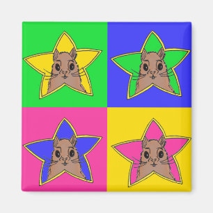 Eekhoorn Magnet 4 kleuren   Origineel dierentekeni