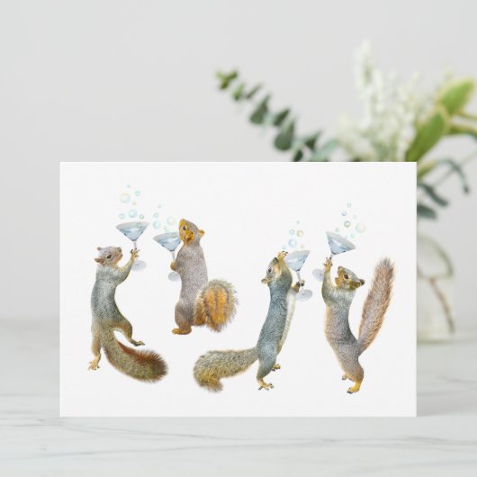 Eekhoorn Martini Feest Uitnodiging (Staand voorkant)