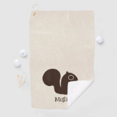 Eekhoorn met aangepaste naam Schattige Woodland Cr Golfhanddoek (Insitu)