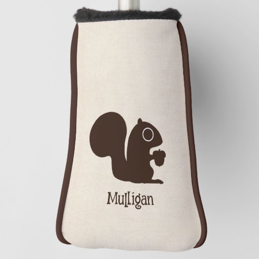 Eekhoorn met aangepaste naam Schattige Woodland Cr Golfheadcover (Draai 90)