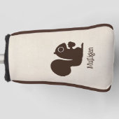 Eekhoorn met aangepaste naam Schattige Woodland Cr Golfheadcover (Voorkant)