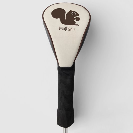 Eekhoorn met aangepaste naam Schattige Woodland Cr Golfheadcover (Voorkant)