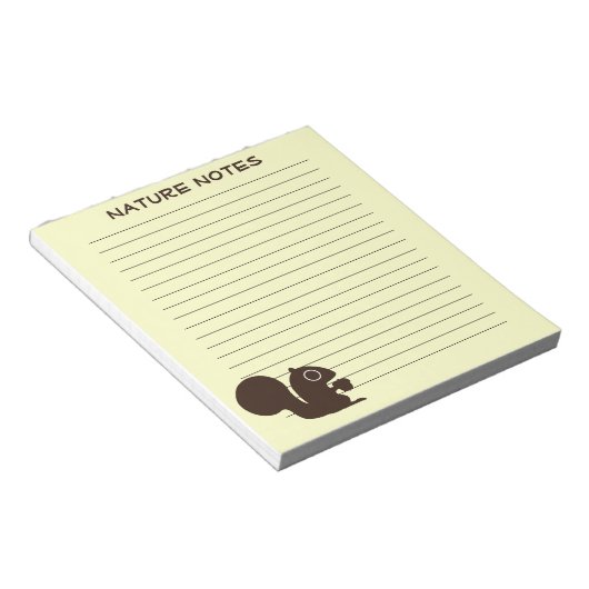 Eekhoorn met aangepaste tekst notitieblok (Schuin)
