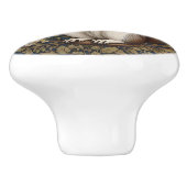 Eekhoorn met Acacia Bloemen William Morris Keramische Knop (Zijkant)