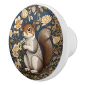 Eekhoorn met Acacia Bloemen William Morris Keramische Knop (Rechts)