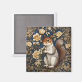 Eekhoorn met Acacia Bloemen William Morris Magneet (Voorkant / Achterkant)