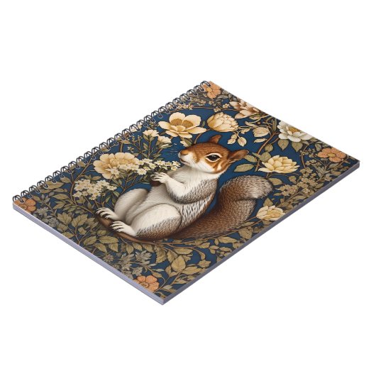 Eekhoorn met Acacia Bloemen William Morris Notitieboek (Linkerzijde)