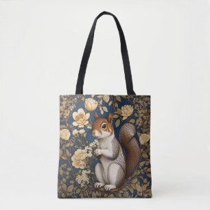Eekhoorn met Acacia Bloemen William Morris Tote Bag
