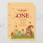 Eekhoorn met Acorn Invitation Kaart (Voorkant / Achterkant)