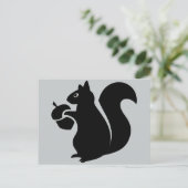 Eekhoorn met Acorn Silhouette Briefkaart (Staand voorkant)