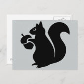 Eekhoorn met Acorn Silhouette Briefkaart (Voorkant / Achterkant)