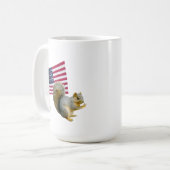 Eekhoorn met Amerikaanse vlag-Mok Koffiemok (Voorkant links)