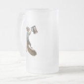 Eekhoorn met Beer Stein Matglas Bierpul (Voorkant links)