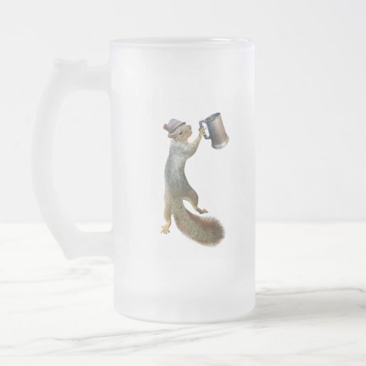Eekhoorn met Beer Stein Matglas Bierpul (Links)