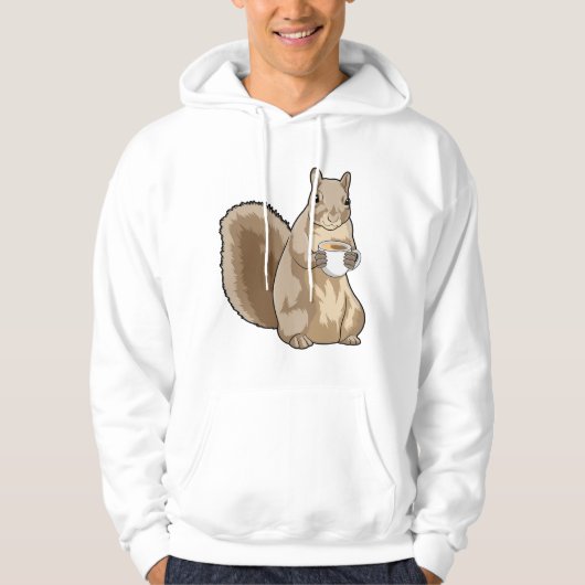 Eekhoorn met beker koffie hoodie (Voorkant)