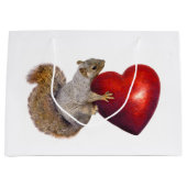 Eekhoorn met Big Red Heart Gift Bag Large Cadeautasje (Voorkant)