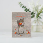 Eekhoorn met bloem personaliseren voor verjaardags briefkaart (Staand voorkant)