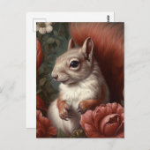 Eekhoorn met bloemen briefkaart (Voorkant / Achterkant)