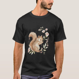 Eekhoorn met bloemen Leuke Chipmunk Eekhoorns Anim T-shirt