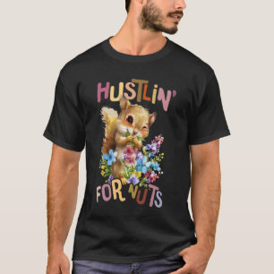 Eekhoorn met bloemen Leuke Chipmunk Hustlin' voor T-shirt