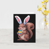 Eekhoorn met Bunny Ears Funny Easter Kinder Boys G Kaart (Gele Bloem)