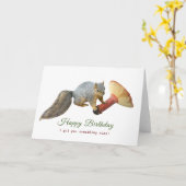 Eekhoorn met champignonkaart kaart (Gele Bloem)