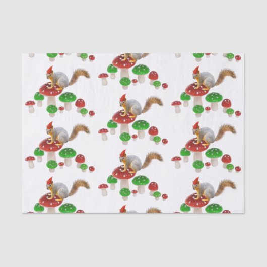 Eekhoorn met champignons tissuepapier (Voorkant)