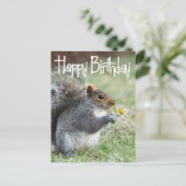Eekhoorn met Daisy Happy Birthday Briefkaart (Staand voorkant)