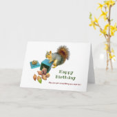 Eekhoorn met doosje met geankerde Kaart (Gele Bloem)