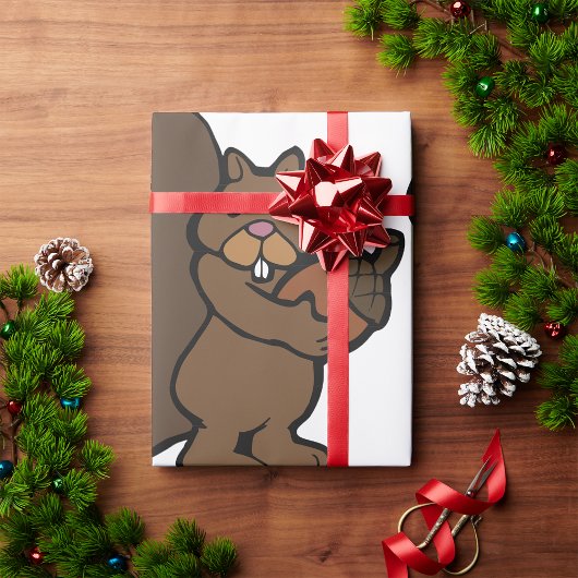 Eekhoorn met een eikel cadeaupapier