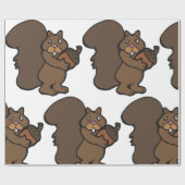 Eekhoorn met een eikel cadeaupapier (Vlak)